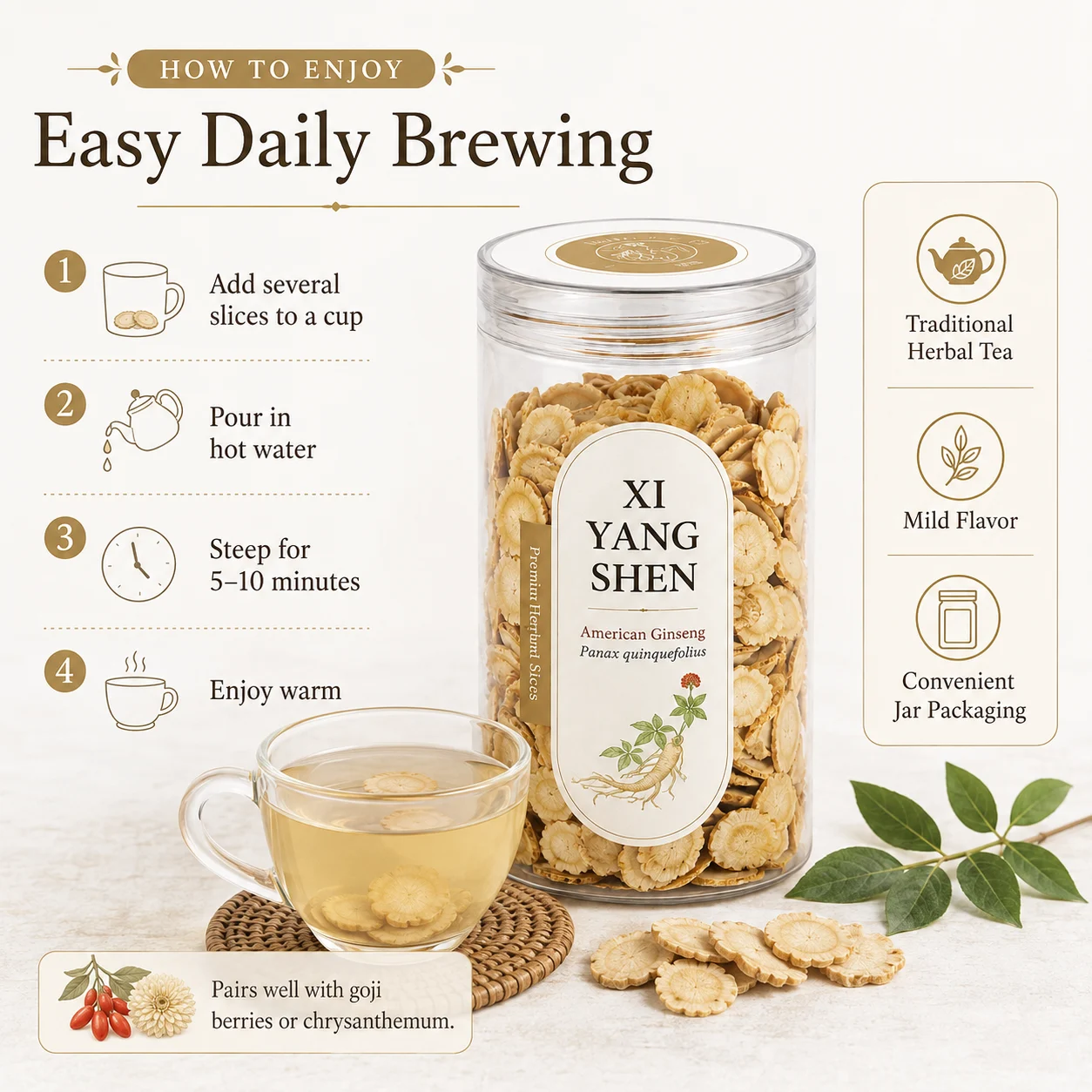American Ginseng Slices product detail