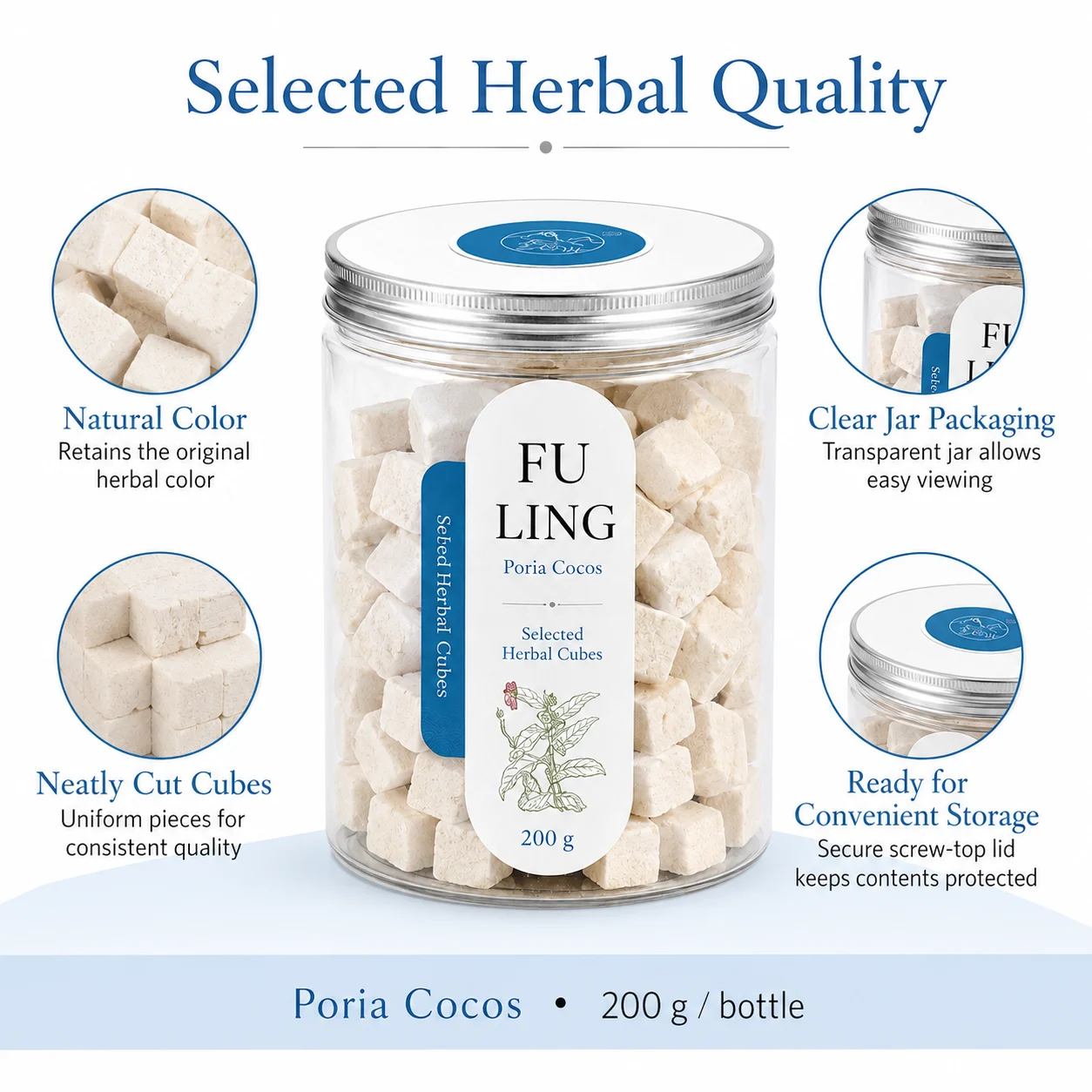 KUNYON Yu Chen Poria Cocos Tablets, made from natural Poria cocos, a traditional herbal ingredient, are used in teas and beverages. product detail