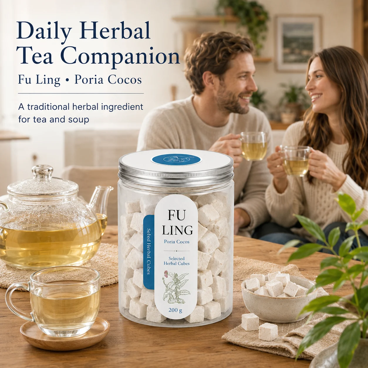 KUNYON Yu Chen Poria Cocos Tablets, made from natural Poria cocos, a traditional herbal ingredient, are used in teas and beverages. product detail