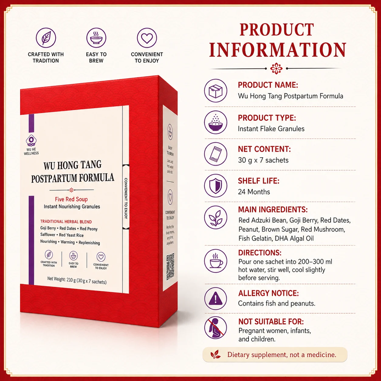 KUNYON Black Bean Herbal Beverage Blend, Traditional Herbal Blend, Instant Postpartum Beverage for Women product detail