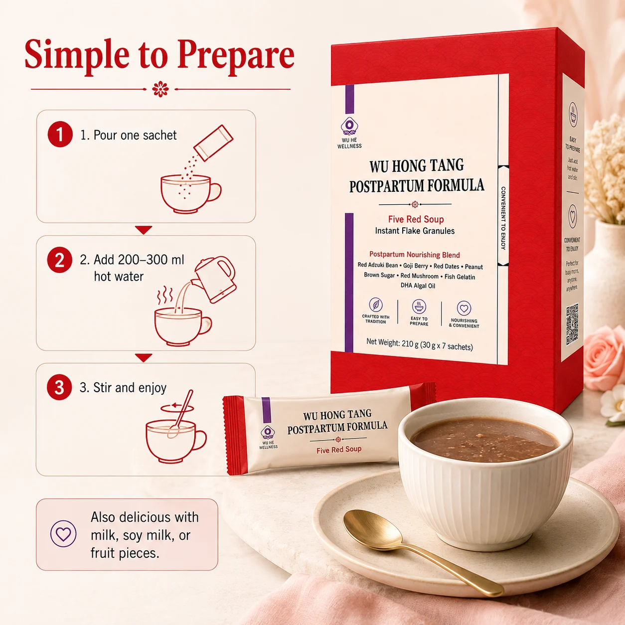 KUNYON Black Bean Herbal Beverage Blend, Traditional Herbal Blend, Instant Postpartum Beverage for Women product detail