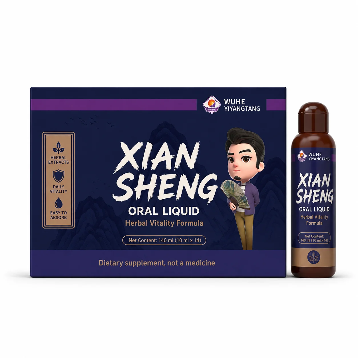 Herbal Oral Liquid for Men, a blended herbal supplement, and a daily health drink for adults. product detail