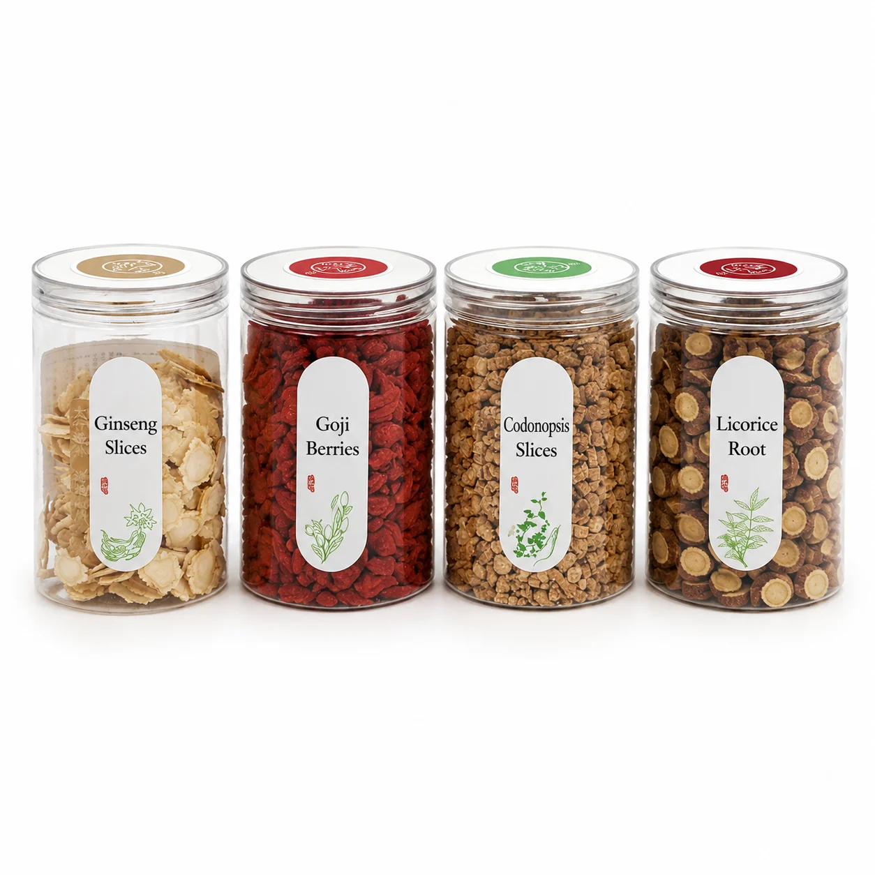 Four-Herb Wellness Blend – Ginseng, Goji, Codonopsis & Licorice Herbal Tea Set