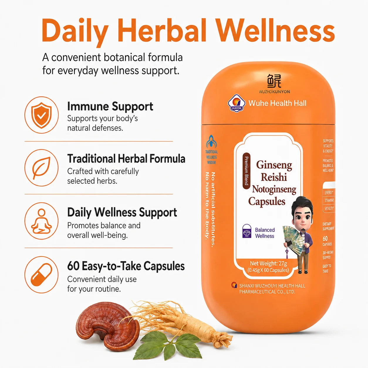 Ginseng Reishi Notoginseng Capsules product detail