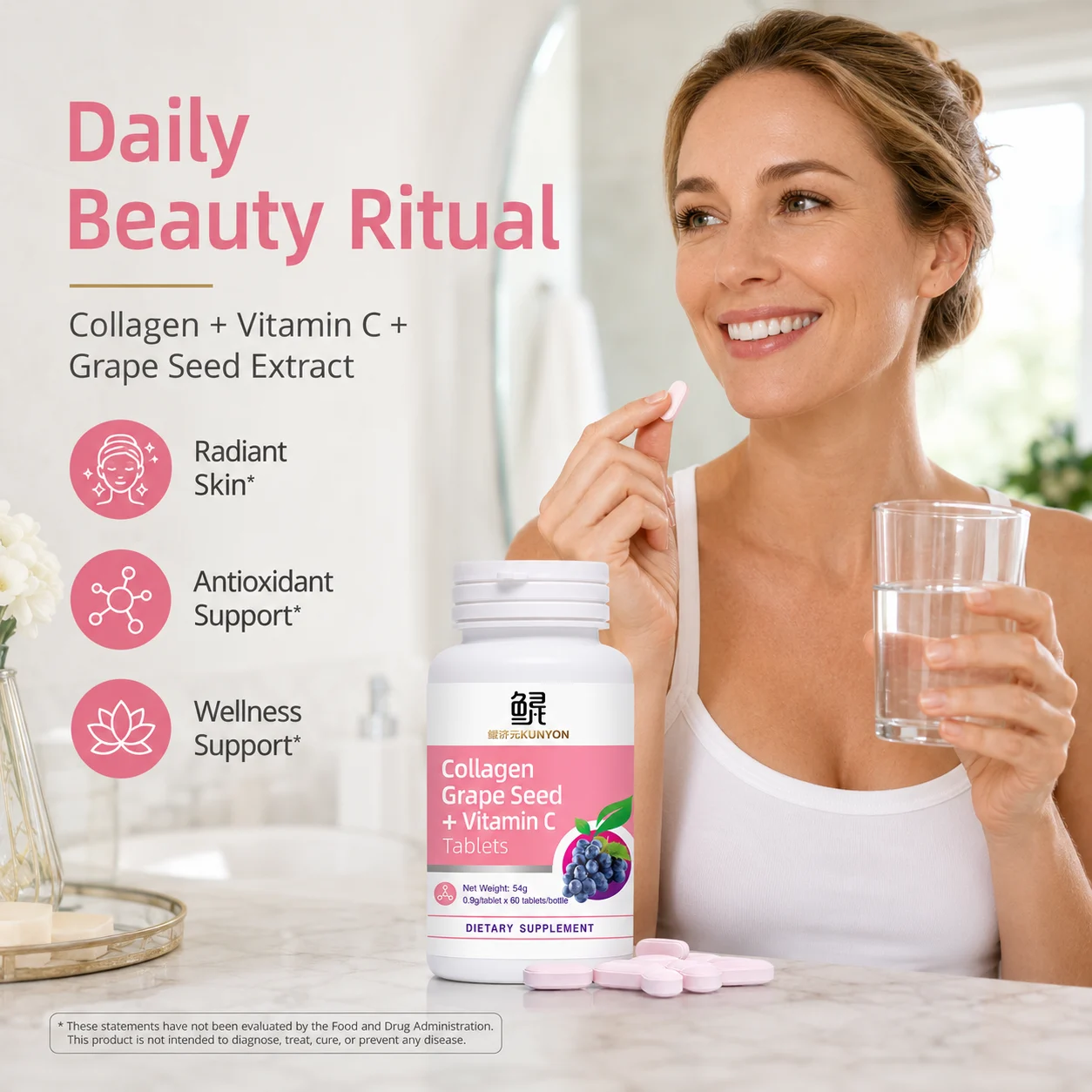 Collagen Grape Seed + Vitamin C Tablets product detail