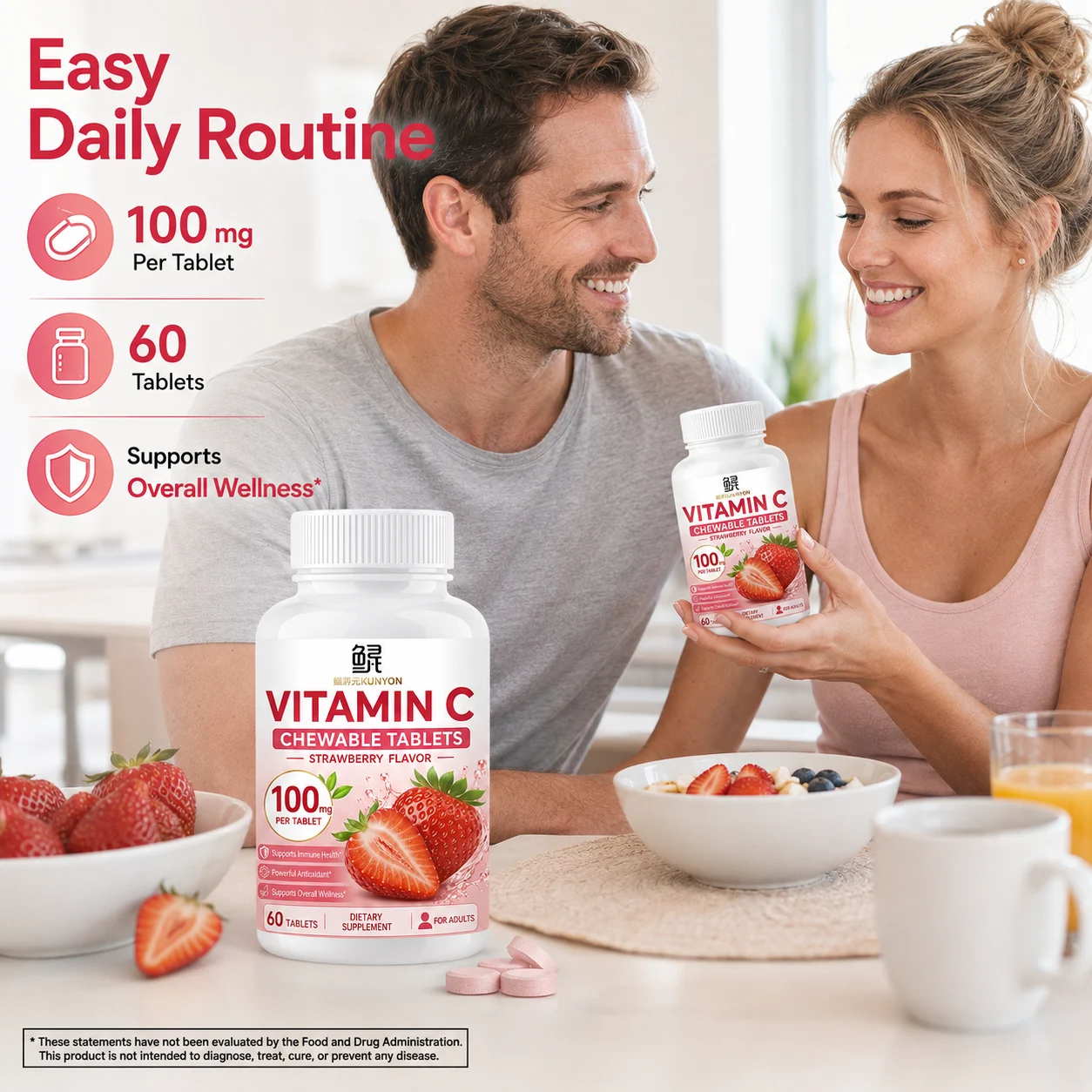 Vitamin C Chewable Tablets – Strawberry Flavor product detail