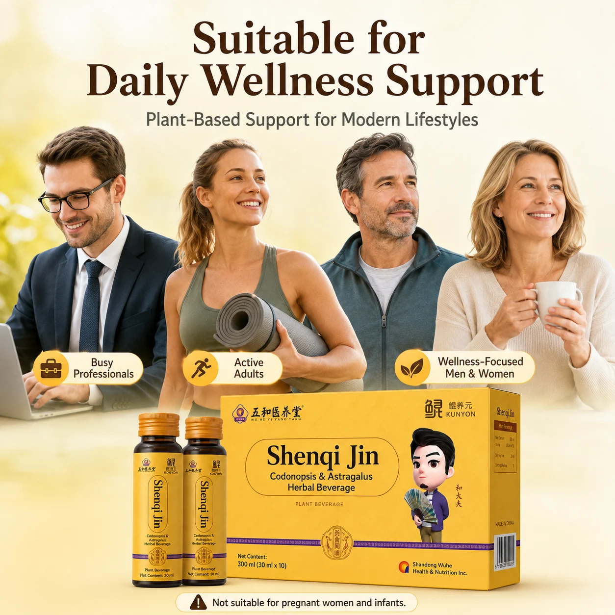 Miracle Golden Astragalus Flower Herbal Drink, a plant-based supplement, and a daily health drink for adults. product detail