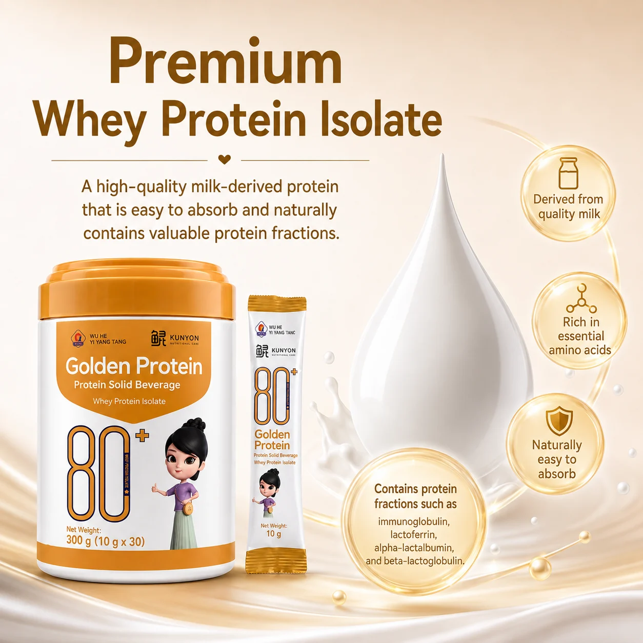 Golden Protein Whey Protein Isolate | Premium Protein Solid Beverage product detail