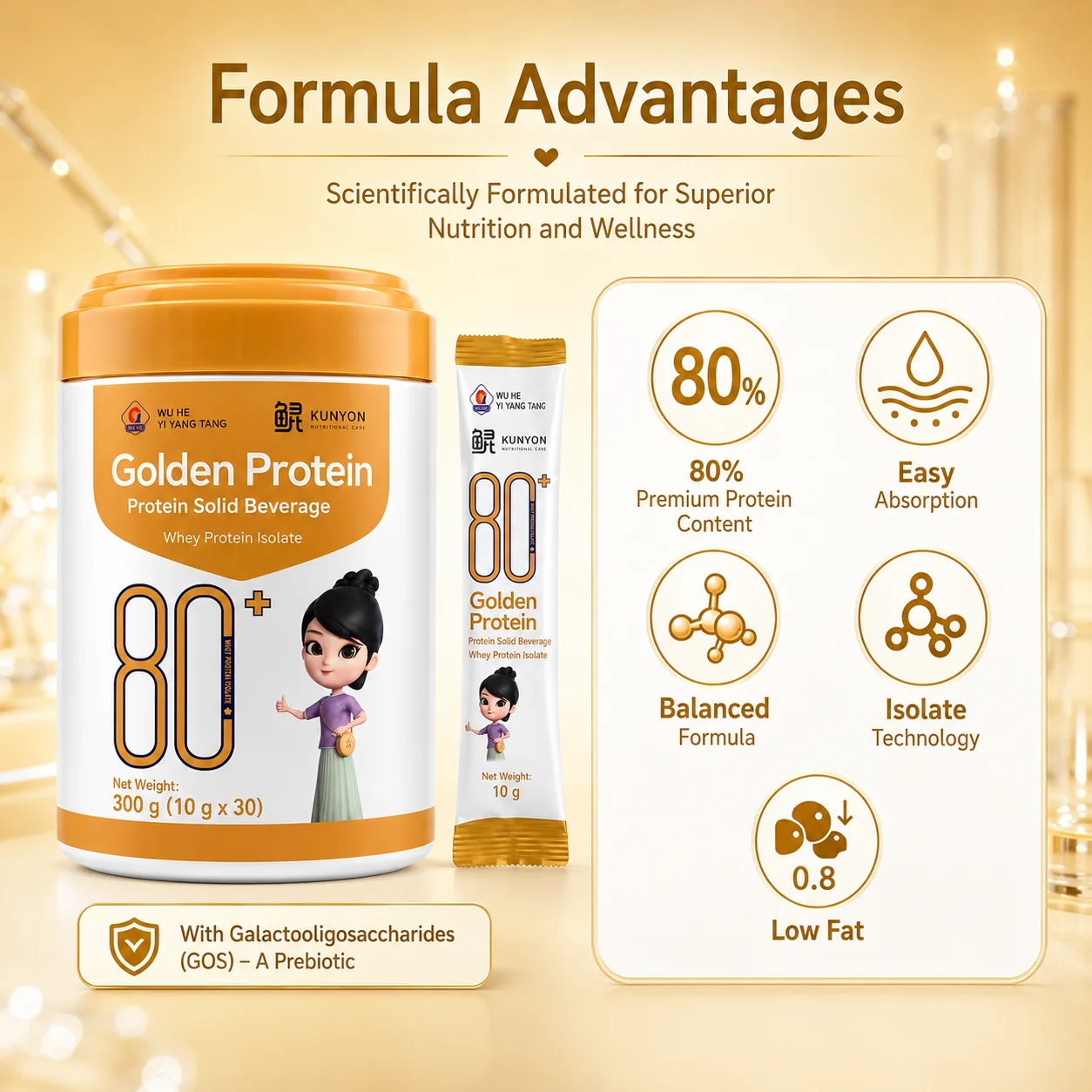 Golden Protein Whey Protein Isolate | Premium Protein Solid Beverage product detail