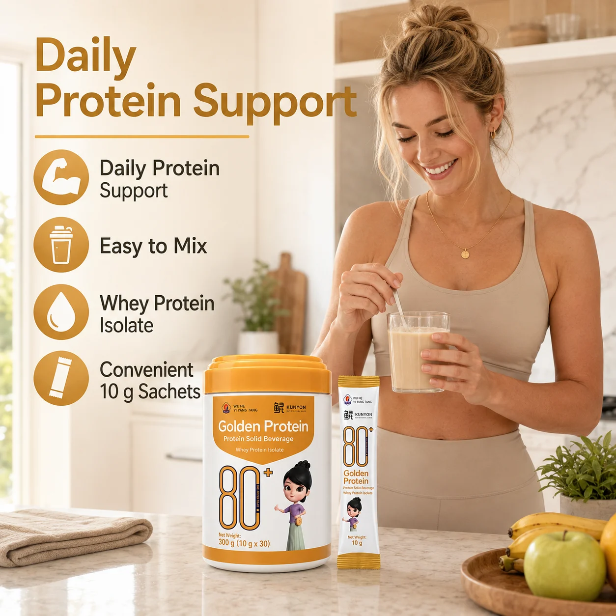Golden Protein Whey Protein Isolate | Premium Protein Solid Beverage product detail