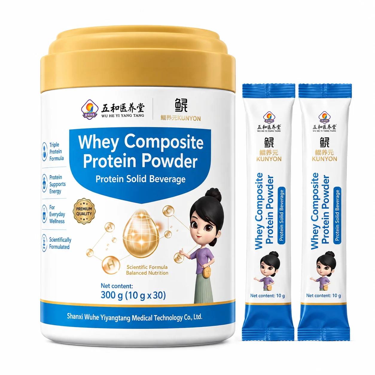 Whey Composite Protein Powder – Triple Protein Formula Protein Solid Beverage