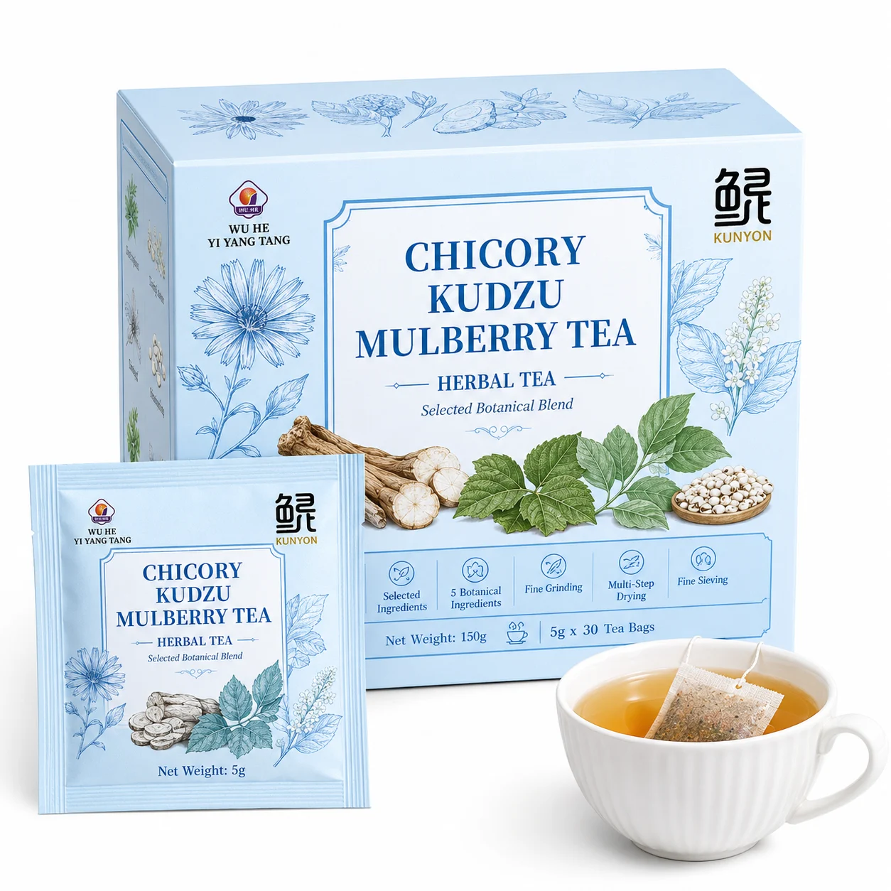 Chicory Kudzu Mulberry Tea – Selected Botanical Blend Herbal Tea