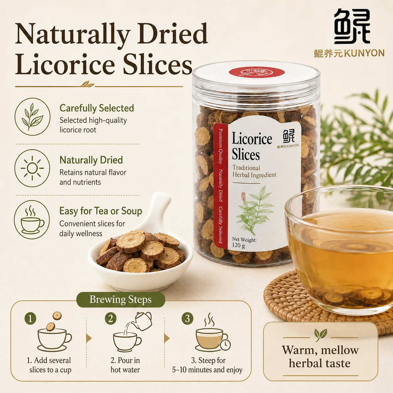 Premium Dried Licorice Root Slices product detail