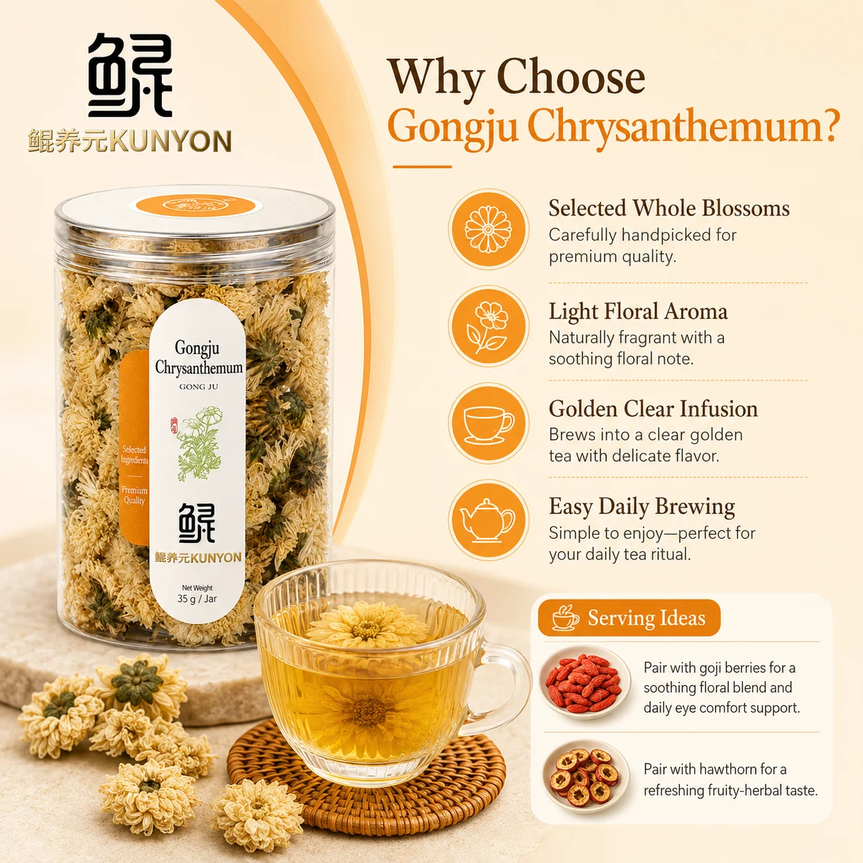 Premium Gongju Chrysanthemum Flower Tea product detail