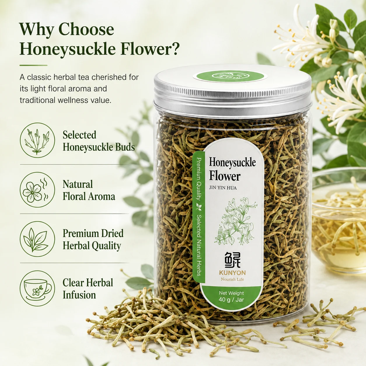 Selected Jin Yin Hua Dried Herbal Flower Tea product detail