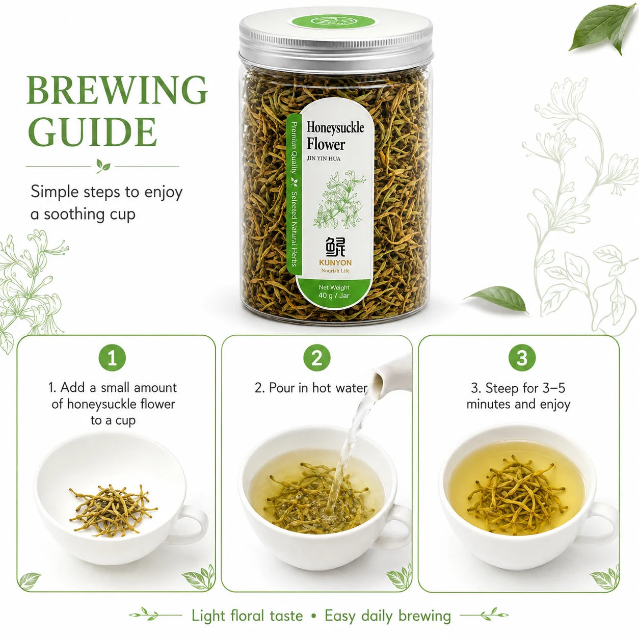 Selected Jin Yin Hua Dried Herbal Flower Tea product detail