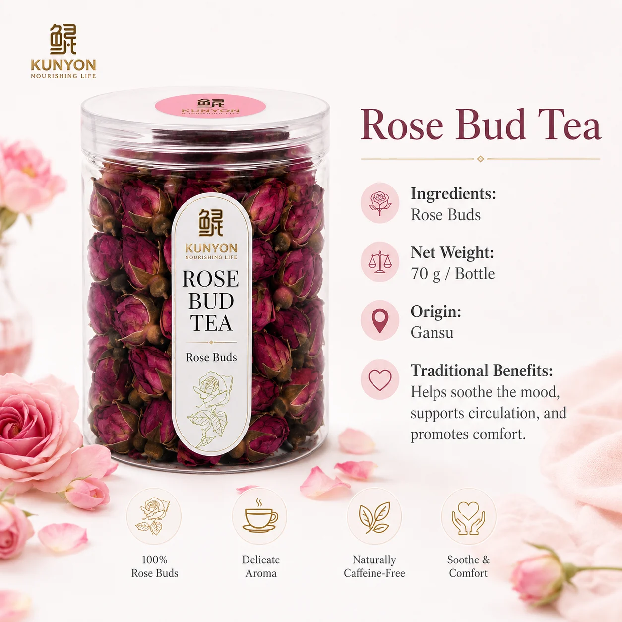 Natural Dried Rose Flower Herbal Tea product detail