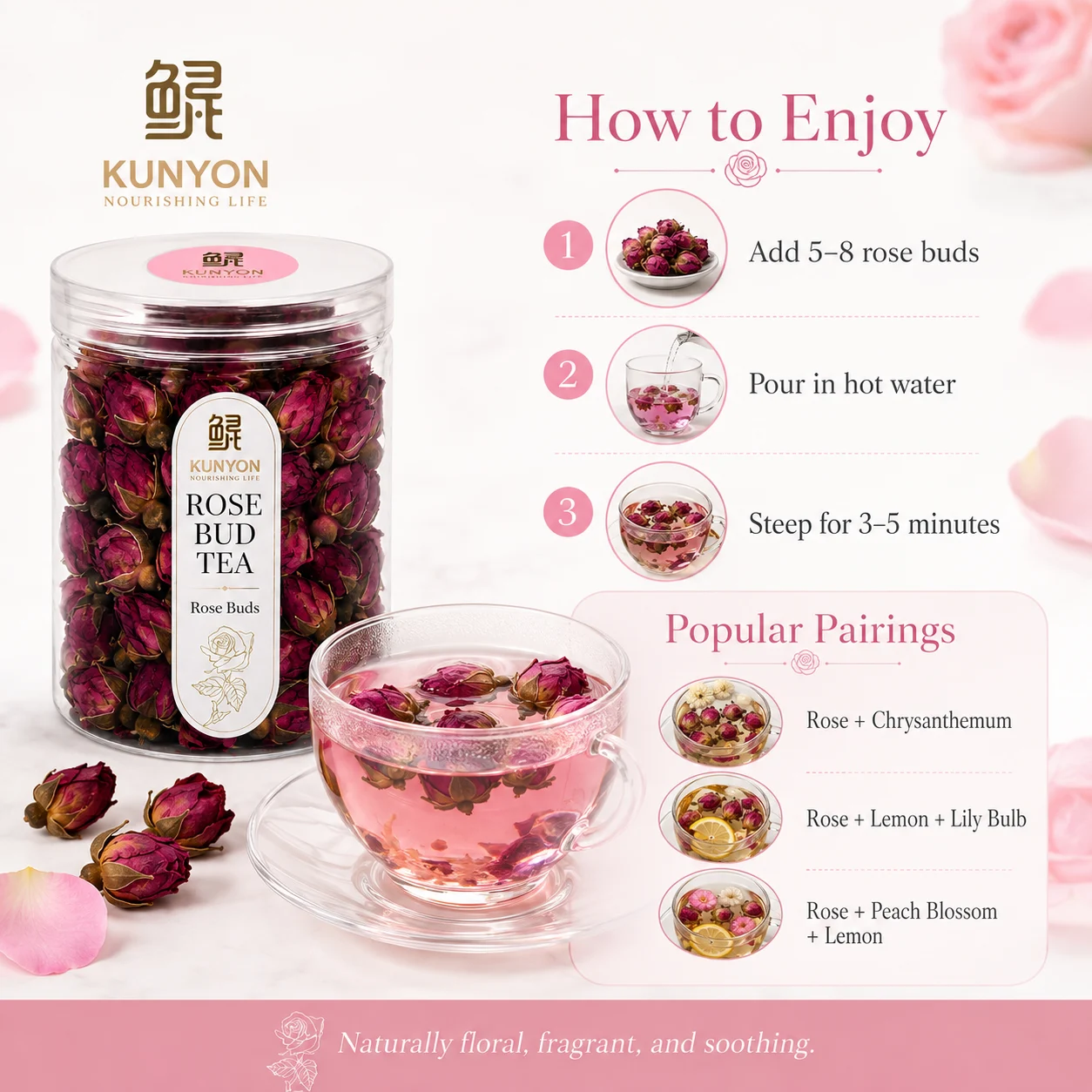 Natural Dried Rose Flower Herbal Tea product detail
