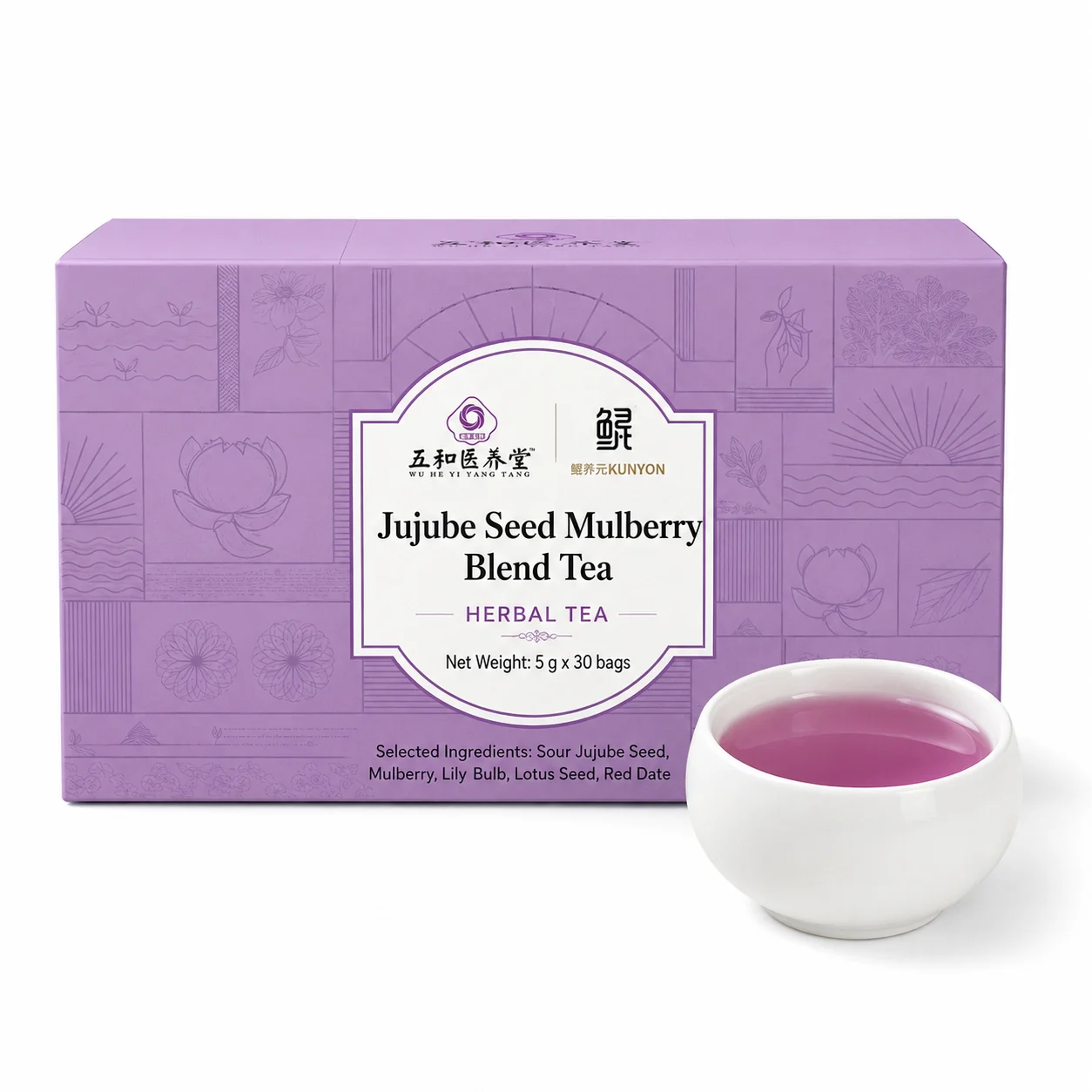 Jujube Seed Mulberry Herbal Tea – Sour Jujube Seed, Lily Bulb, Lotus Seed & Red Date Blend product detail