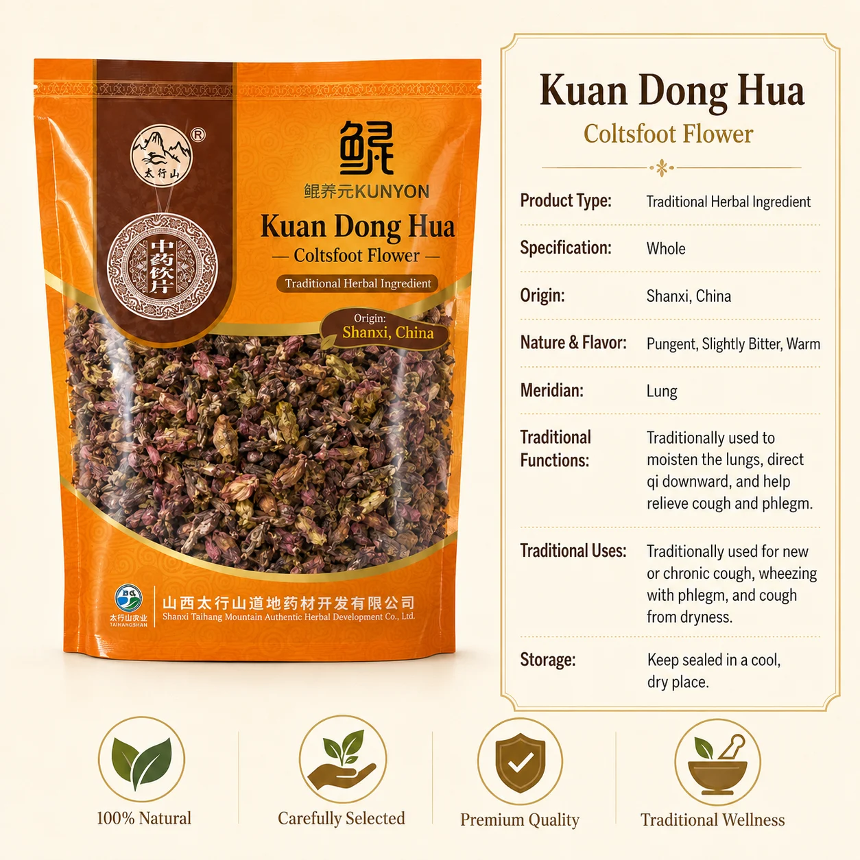 Kuan Dong Hua (Coltsfoot Flower) – Traditional Herbal Ingredient product detail
