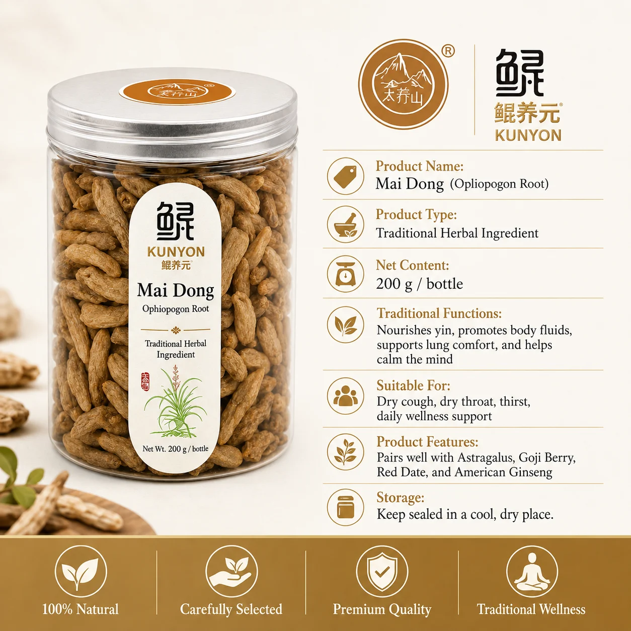 Mai Dong (Ophiopogon Root) – Traditional Herbal Ingredient product detail