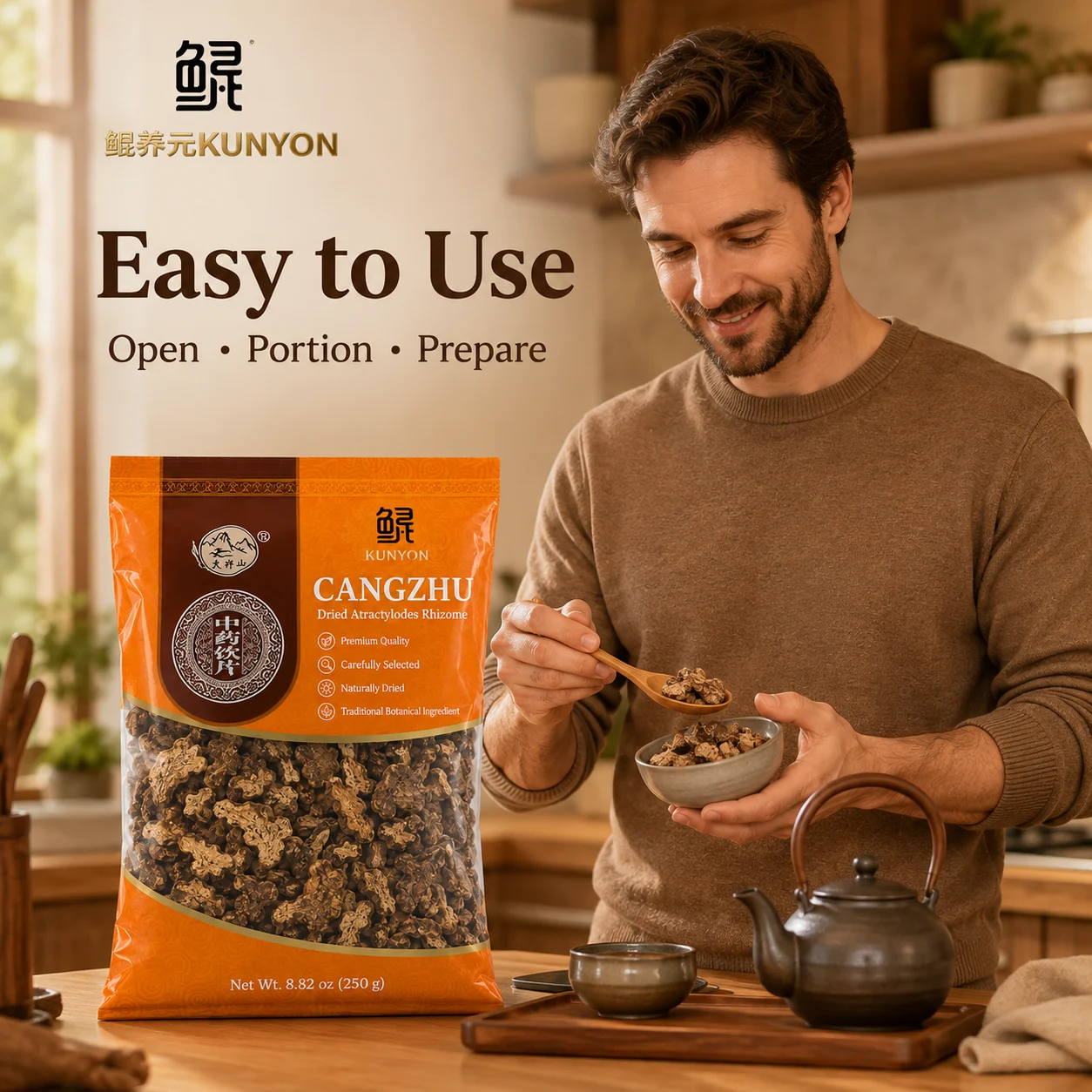 Cangzhu Dried Atractylodes Rhizome 250g/Herbal Drink, Herbal supplement, nourishing herbal tea product detail
