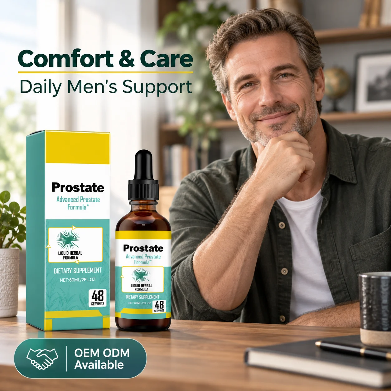 Prostate Health Drops for Men, Saw Palmetto Extract Liquid Herbal Formula, 60ml, 48 Servings, Private Label OEM ODM Dietary Supplement product detail