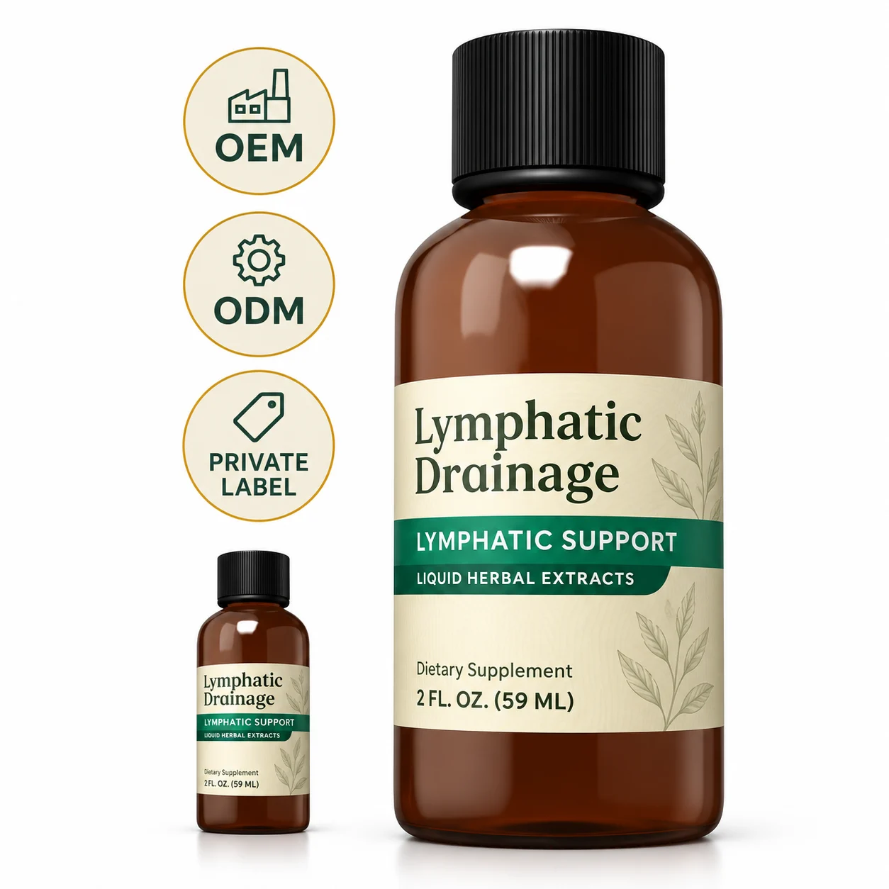 Lymphatic Drainage Liquid Herbal Extract 59ml, Natural Herbal Oral Liquid for Daily Wellness Support, OEM ODM Private Label Supplement
