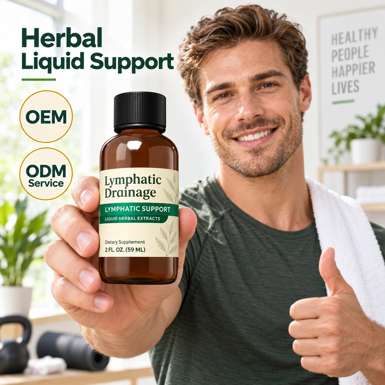 Lymphatic Drainage Liquid Herbal Extract 59ml, Natural Herbal Oral Liquid for Daily Wellness Support, OEM ODM Private Label Supplement product detail