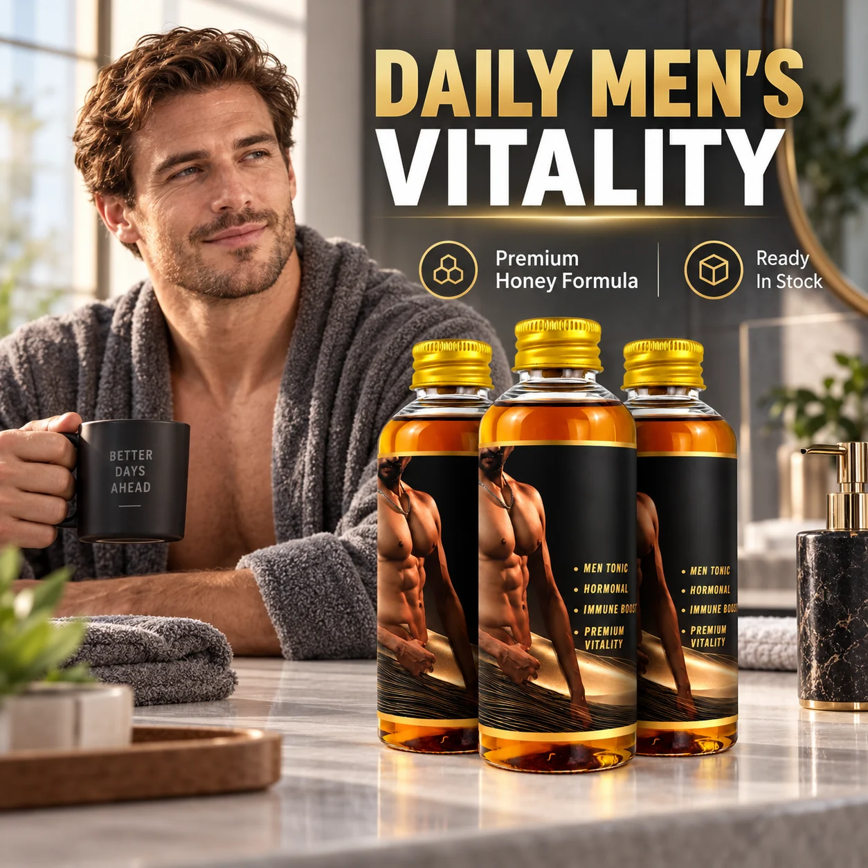 Men’s Vitality Honey Tonic Liquid Supplement for Energy, Stamina & Daily Wellness, Private Label OEM ODM Wholesale Supply product detail
