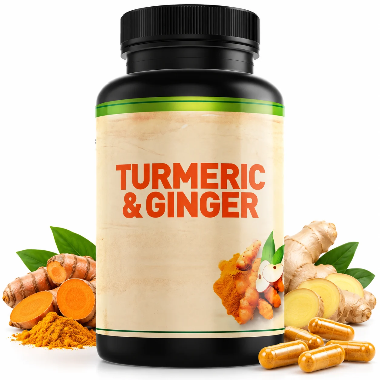 Turmeric & Ginger Herbal Capsules for Joint, Digestive & Daily Wellness Support, OEM ODM Private Label Dietary Supplement product detail