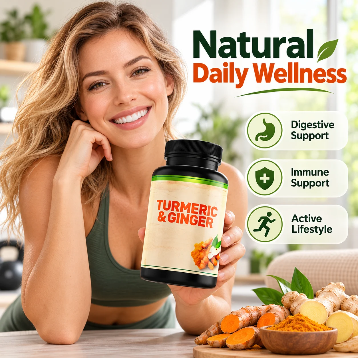 Turmeric & Ginger Herbal Capsules for Joint, Digestive & Daily Wellness Support, OEM ODM Private Label Dietary Supplement product detail