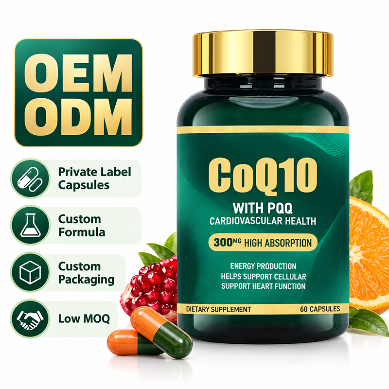 Wholesale CoQ10 with PQQ 300mg High Absorption Capsules for Energy, Heart & Cellular Support, OEM ODM Private Label