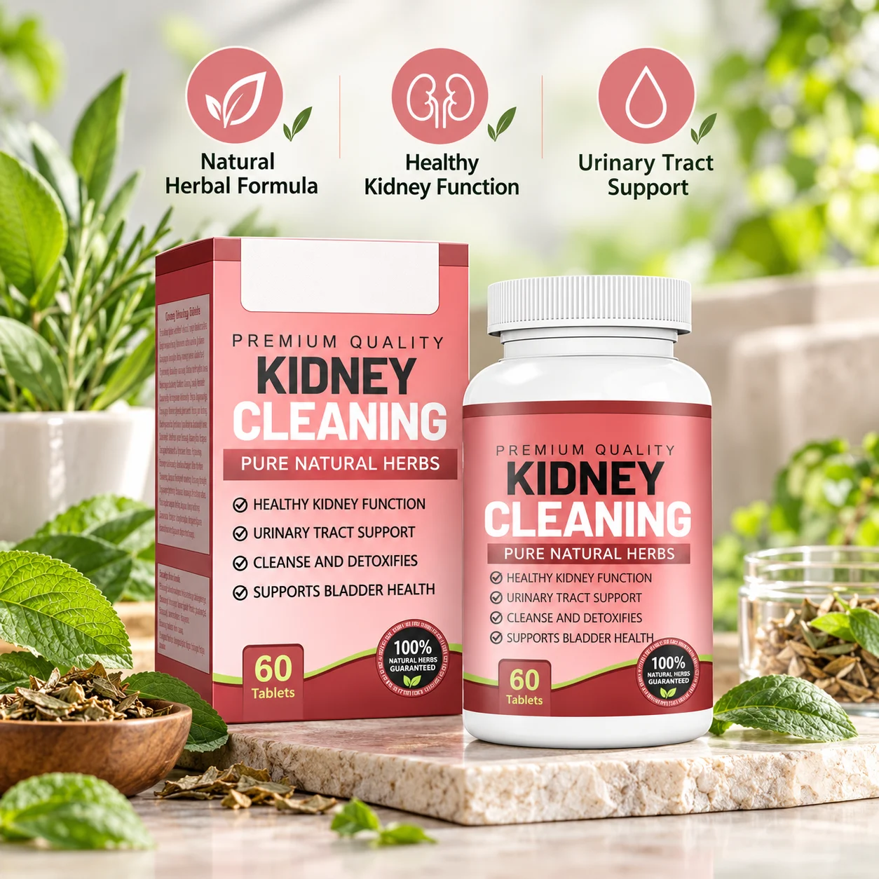 Herbal Kidney Support Tablets, 60 Count, Botanical Dietary Supplement for Adult Wellness, Kidney & Urinary Tract Wellness Formula, OEM ODM Private Label, Custom Formula & Packaging, Wholesale product detail