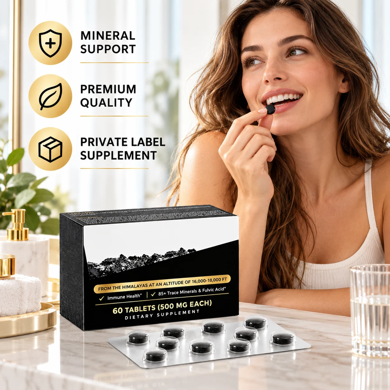 Himalayan Shilajit Tablets 500mg, 60 Tablets product detail