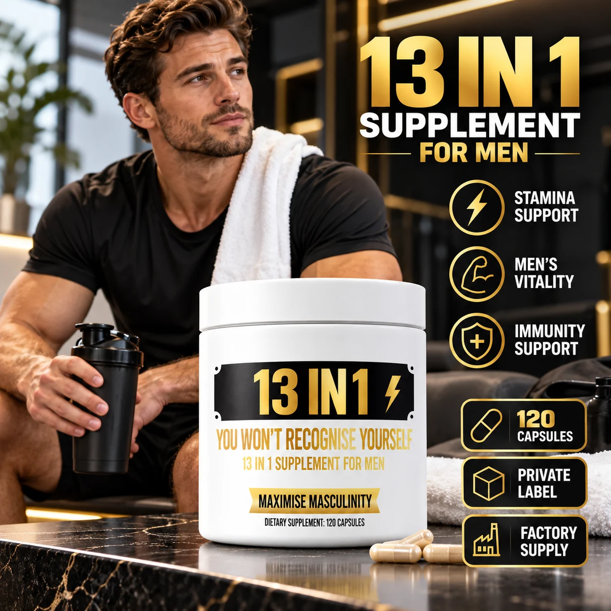 13 in 1 Supplement for Men, 120 Capsules, Mens Herbal Dietary Supplement product detail