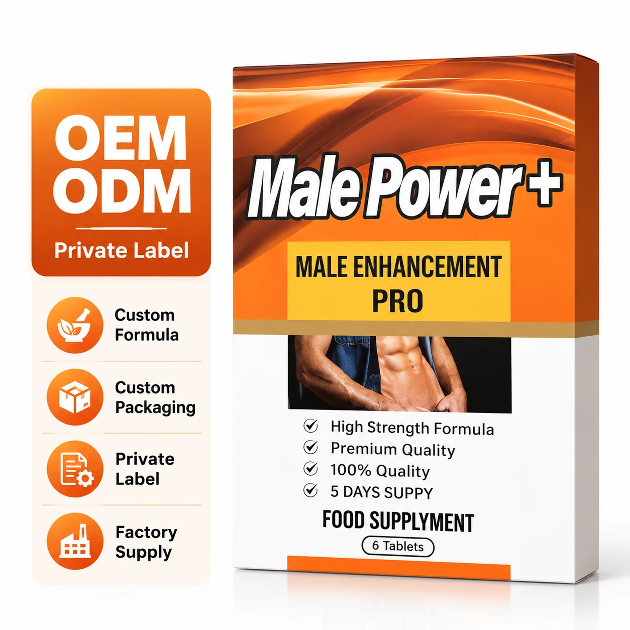 Male Power+ Male Enhancement Pro Tablets, 6 Tablets, Herbal Food Supplement