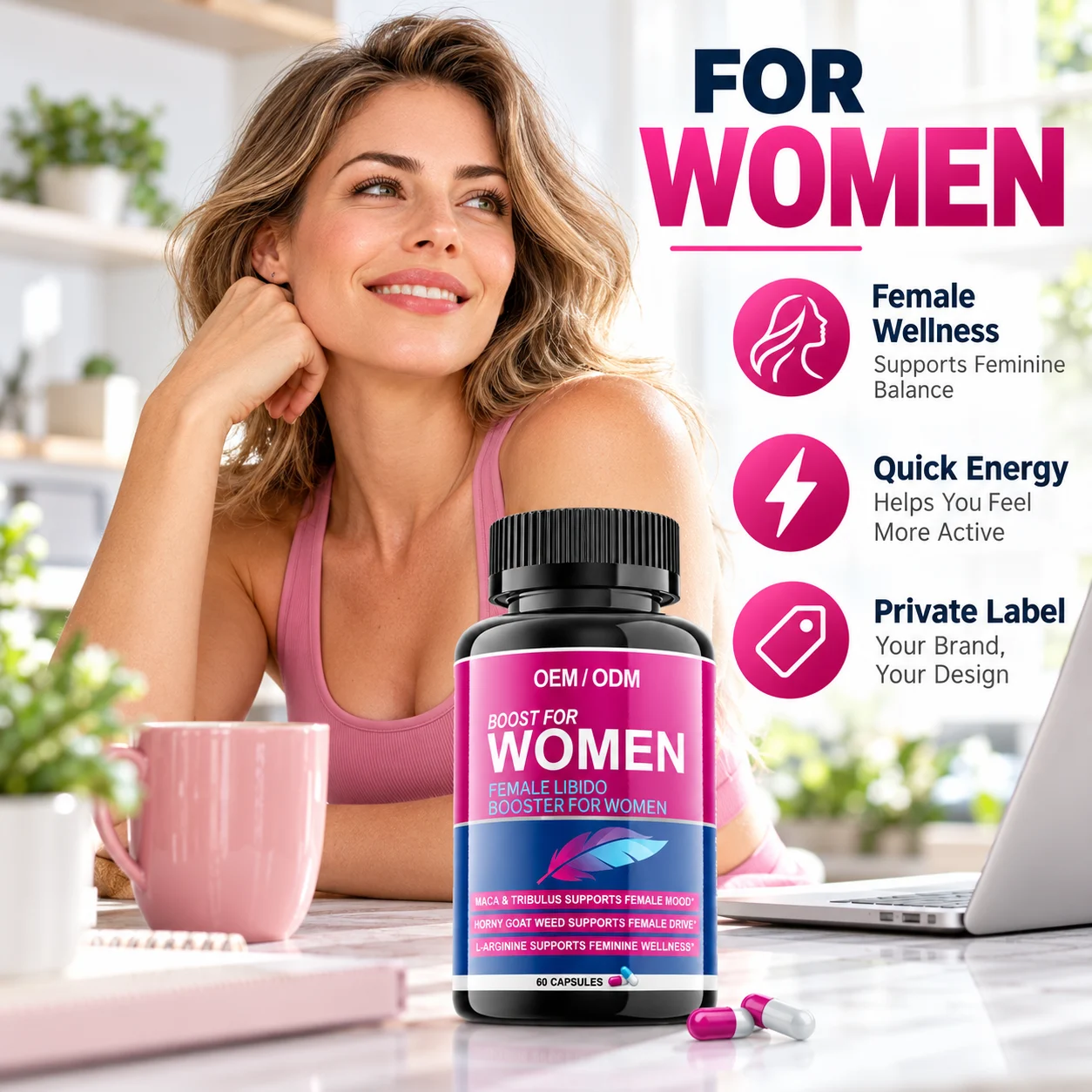 Female Libido Booster Capsules for Women, 60 Capsules, With Maca, Tribulus, Horny Goat Weed & L-Arginine product detail