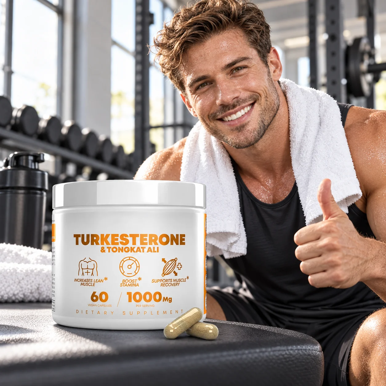Turkesterone & Tongkat Ali Vegan Capsules, 60 Vegan Capsules, 1000mg Per Serving product detail