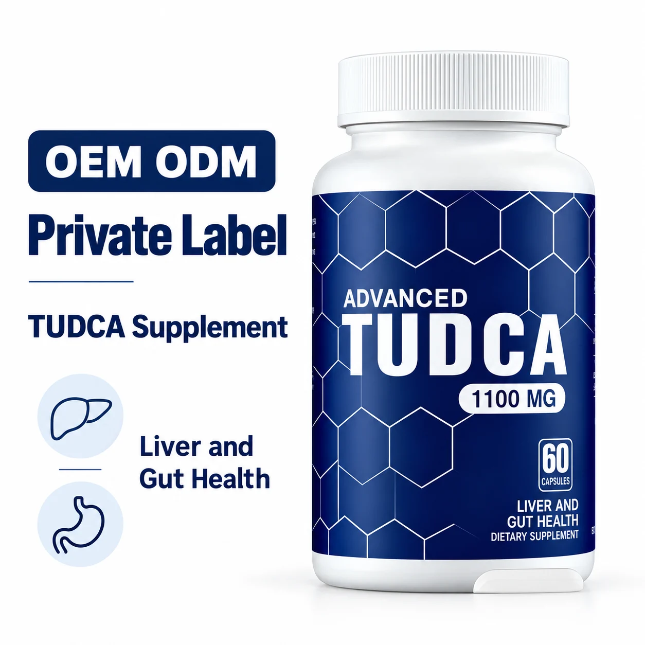 Advanced TUDCA Capsules, 1100mg Per Serving, 60 Capsules, Liver & Gut Health Dietary Supplement