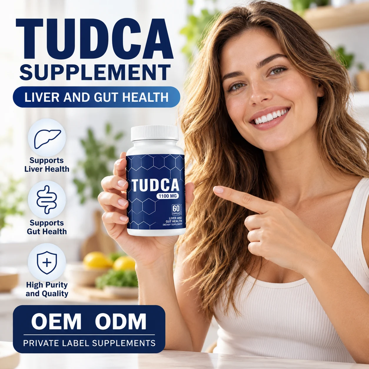 Advanced TUDCA Capsules, 1100mg Per Serving, 60 Capsules, Liver & Gut Health Dietary Supplement product detail