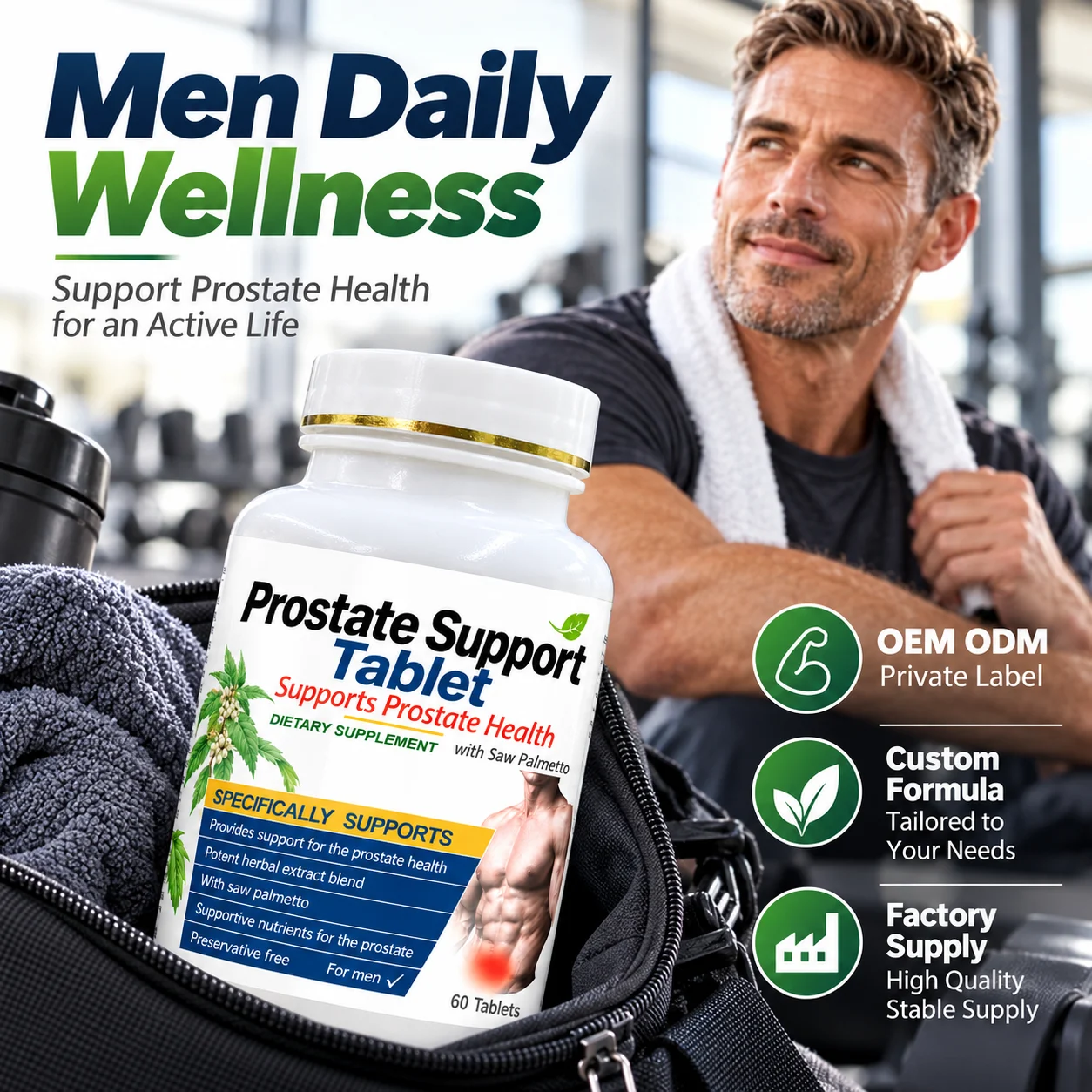 Prostate Support Tablets for Men, with Saw Palmetto Herbal Extract Blend, 60 Tablets, Men’s Health Dietary Supplement product detail