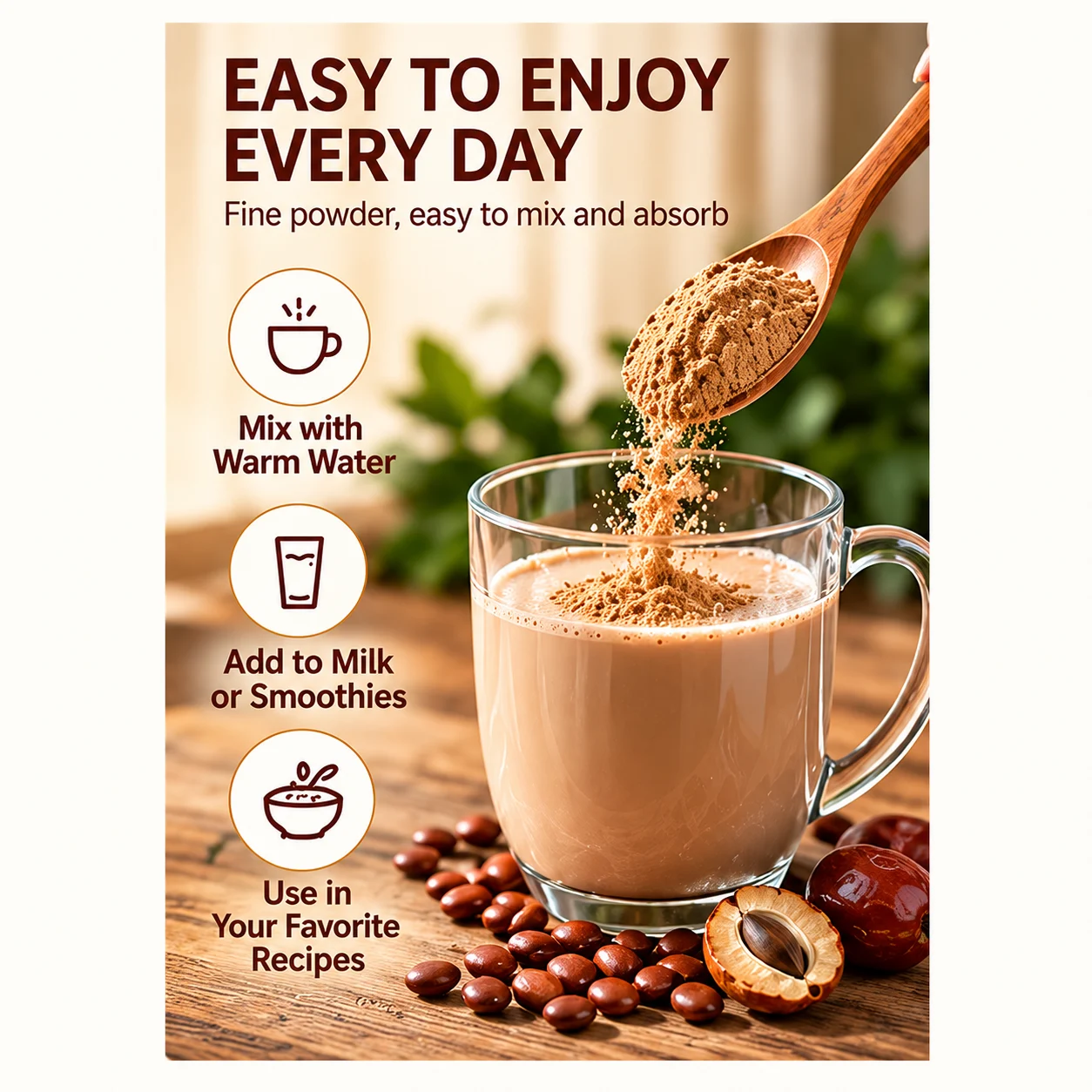 Sour Jujube Seed Powder 250g | Semen Ziziphi Spinosae Herbal Powder | OEM/ODM Private Label product detail