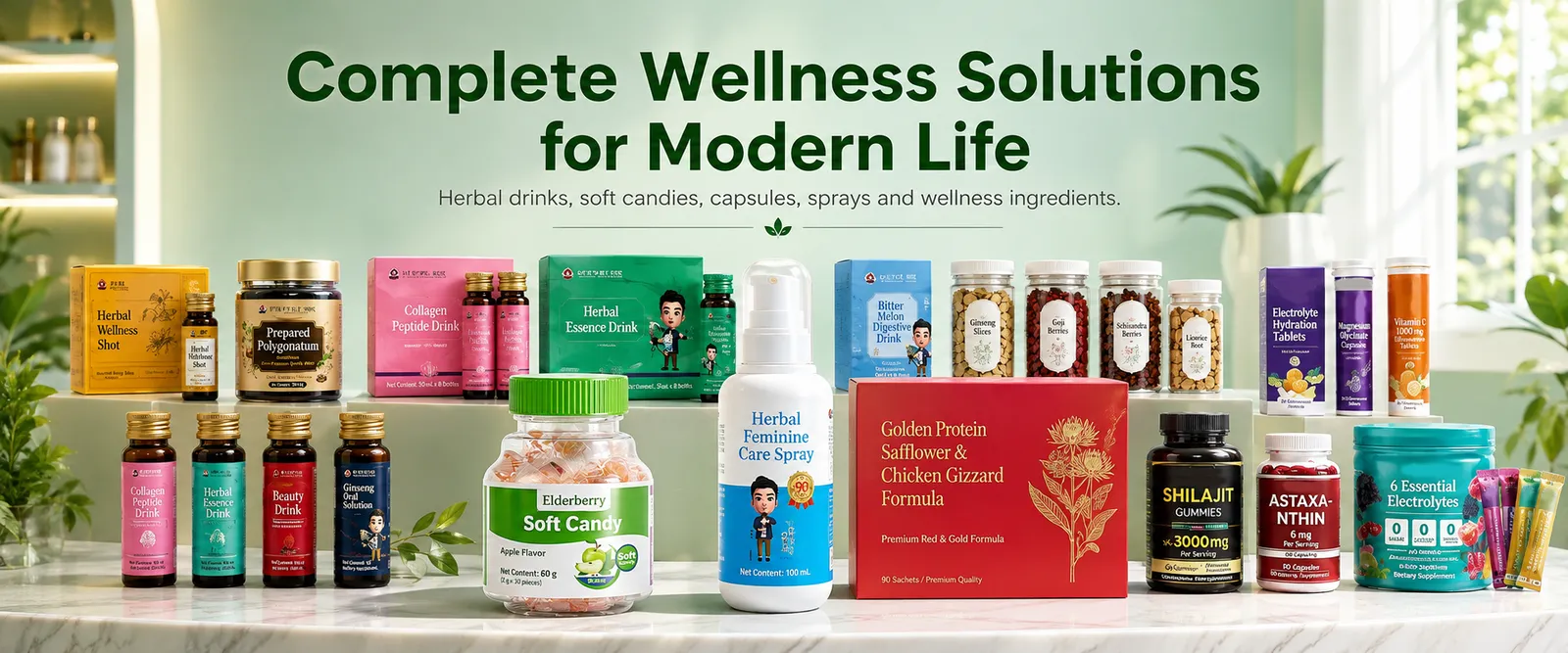Complete wellness product manufacturing portfolio
