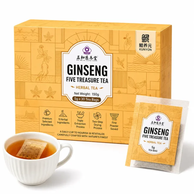 Ginseng Five Treasure Tea – Premium Herbal Botanical Blend Tea