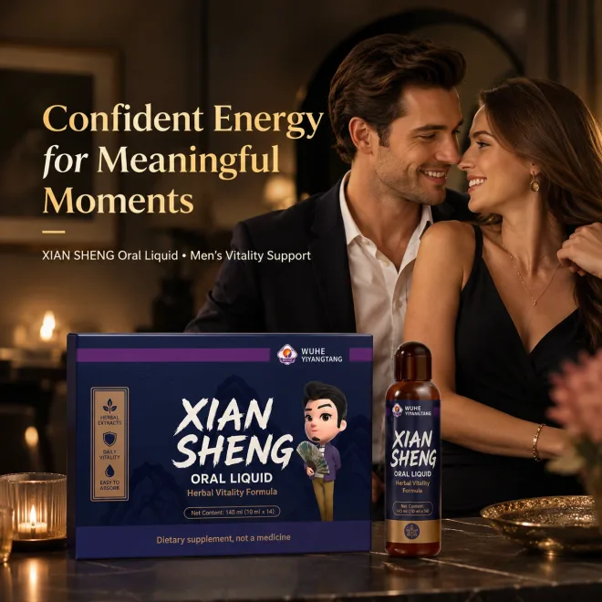 Herbal Oral Liquid for Men, a blended herbal supplement, and a daily health drink for adults.
